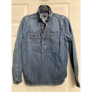 J Crew Jeans 100% Cotton Denim Pullover Top Women’s M Medium